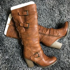 Madden Girl Camel Knee Boots